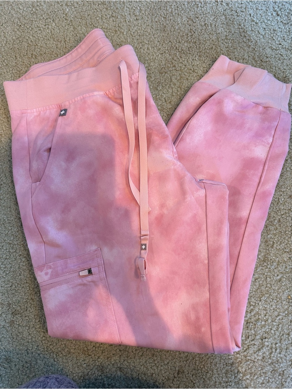 FIGS Marbled Rose Tie-Dye Jogger Pants CANCER EDITION- SIZE MEDIUM